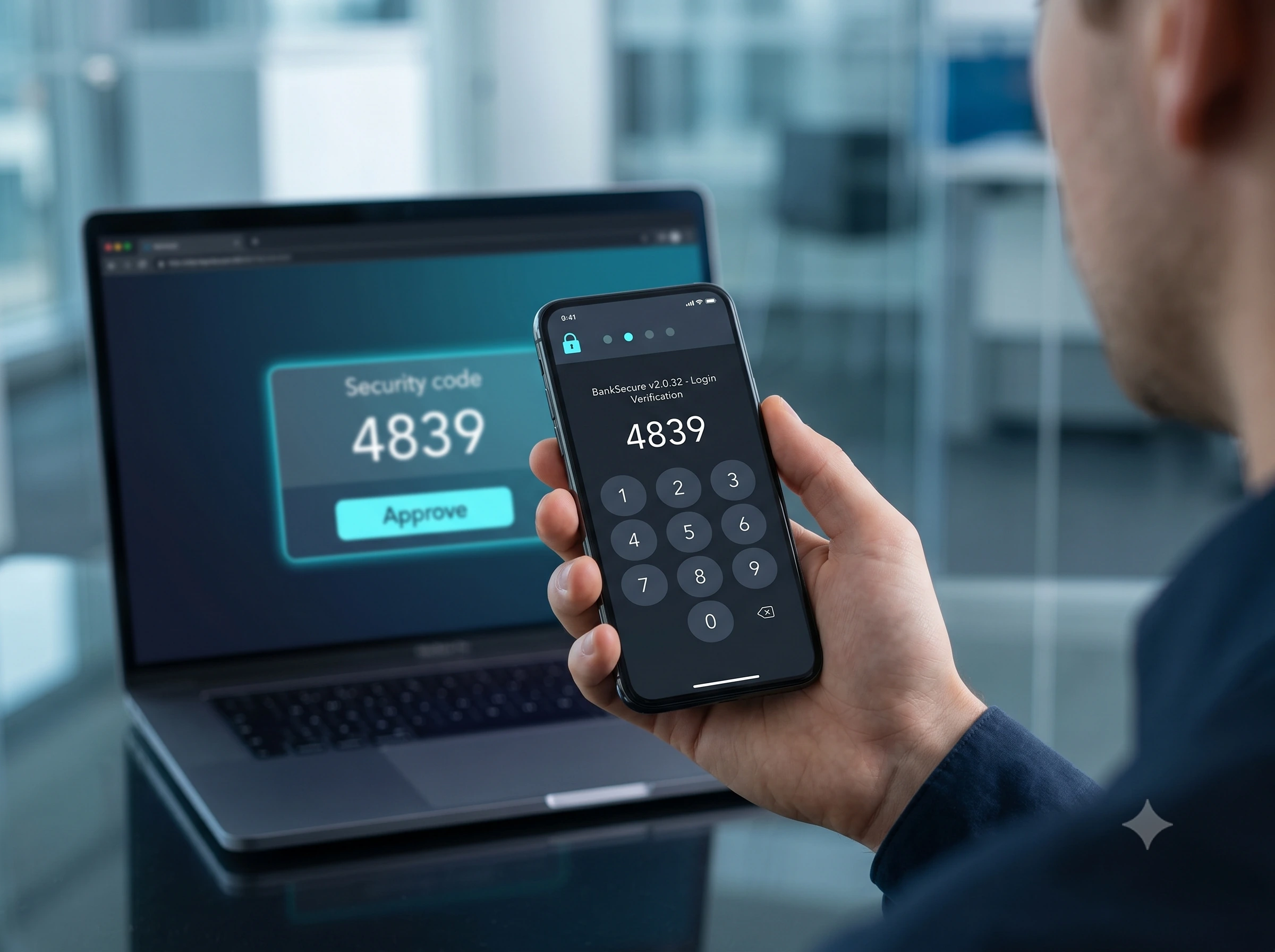 4-digit number-matching authentication