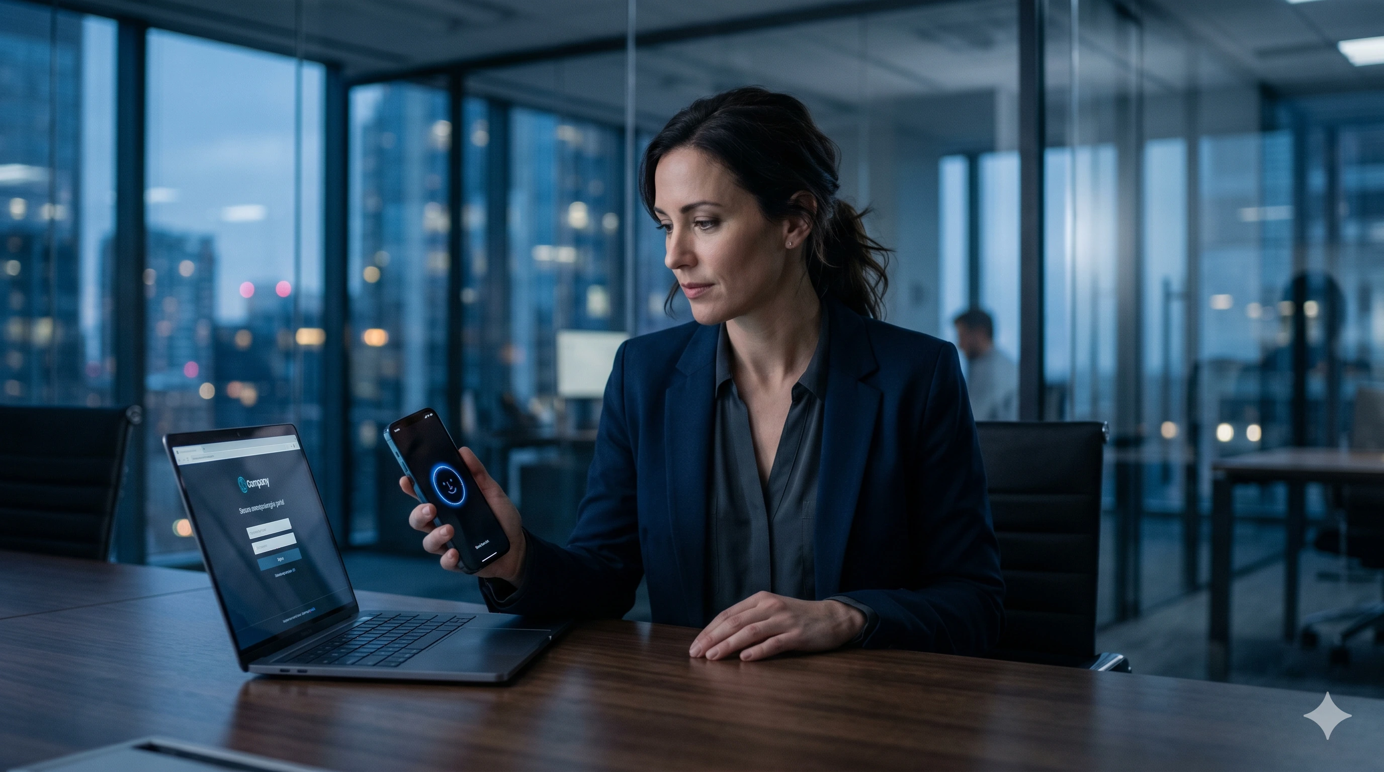 Enterprise user authenticating with Face ID